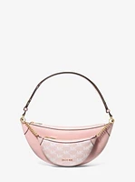 Hollis Medium 2-in-1 Pebbled Leather and Logo Jacquard Shoulder Bag
