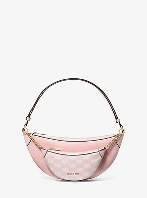 Hollis Medium 2-in-1 Pebbled Leather and Logo Jacquard Shoulder Bag
