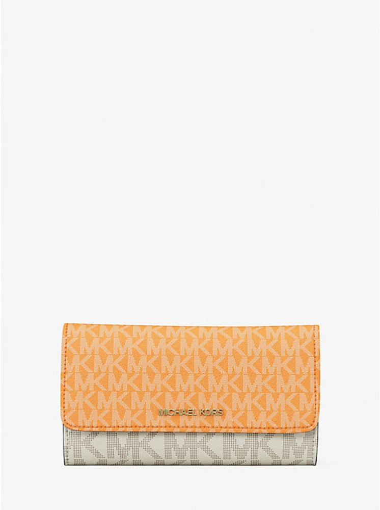 Jet Set Large Signature Logo Tri-Fold Wallet