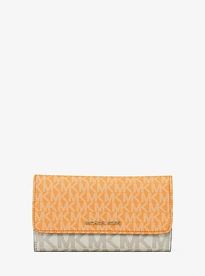 Jet Set Large Signature Logo Tri-Fold Wallet