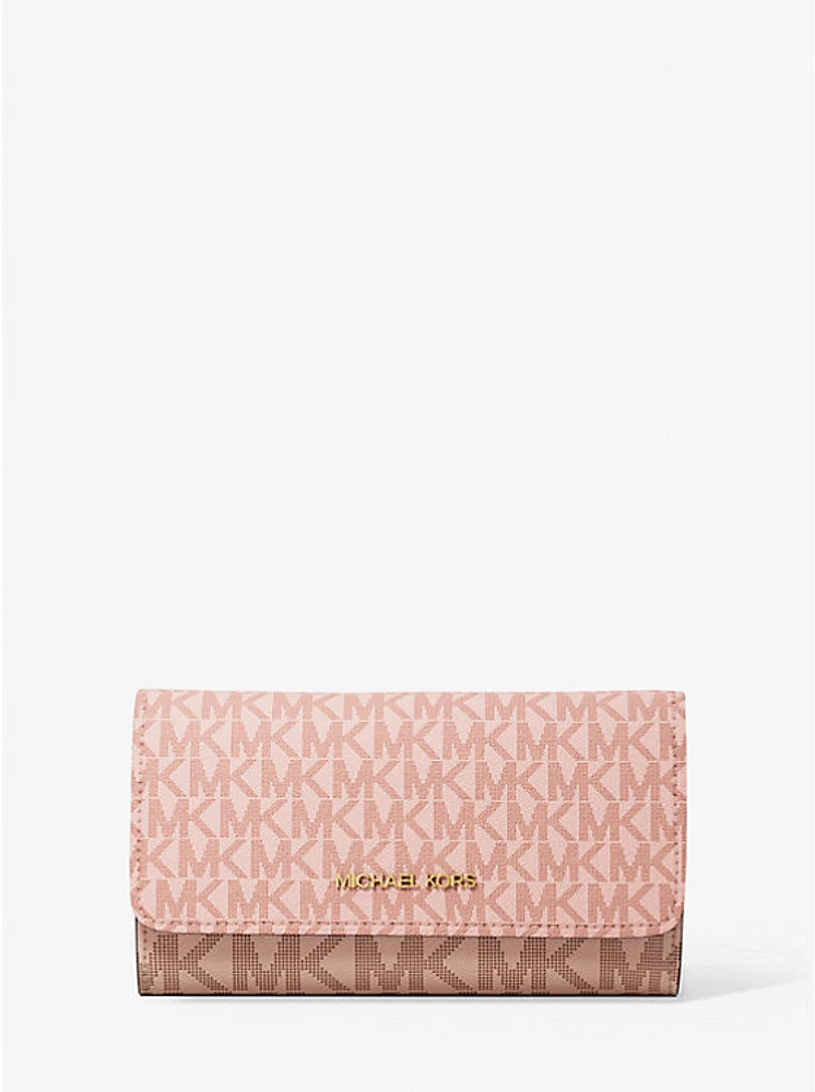 Jet Set Large Signature Logo Tri-Fold Wallet