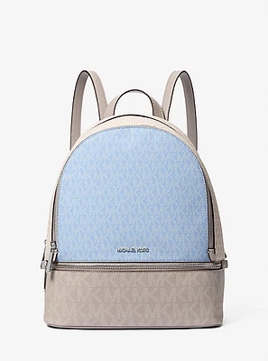 Rhea Medium Color-Block Signature Logo Backpack
