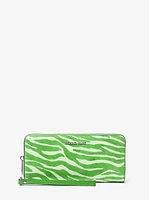 Jet Set Travel Zebra Print Calf Hair Continental Wallet