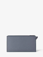 Jet Set Large Studded Pebbled Leather Wristlet