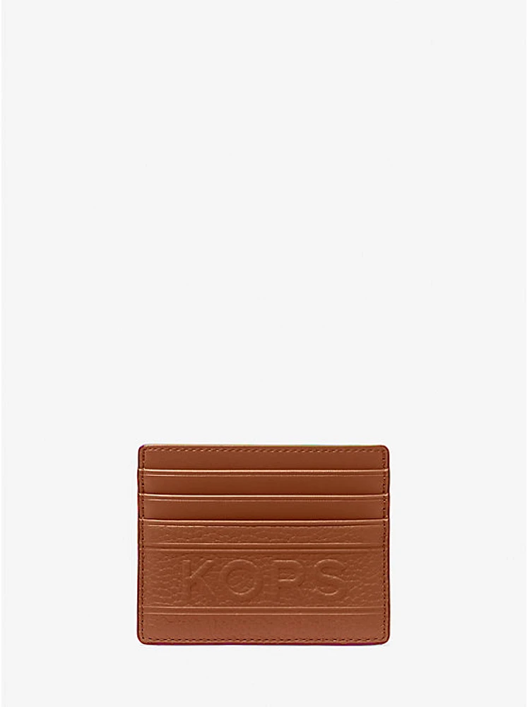 Hudson Embossed Pebbled Leather Tall Card Case
