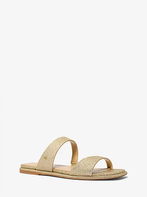 Jaida Glitter Embellished Leather Sandal