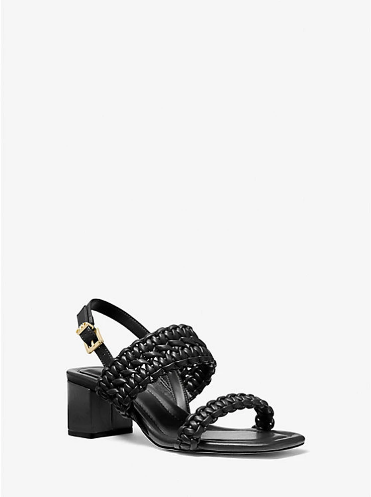 Audrina Woven Block Heel Sandal