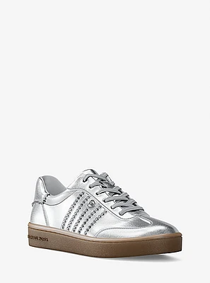 Scotty Embellished Metallic Leather Sneaker
