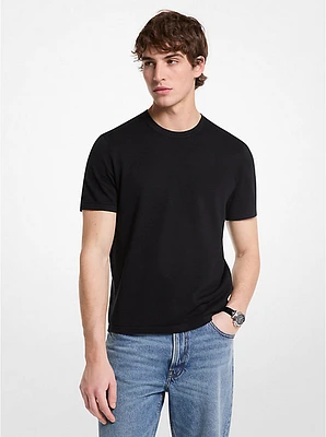 Linen and Cotton Short-Sleeve Sweater