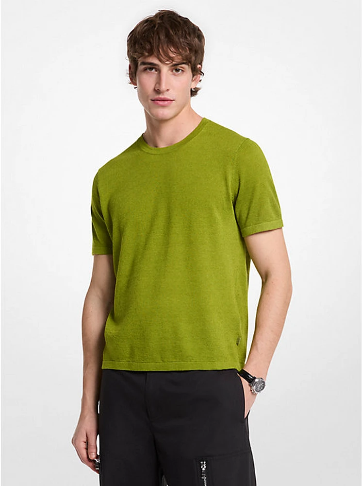 Linen and Cotton Short-Sleeve Sweater