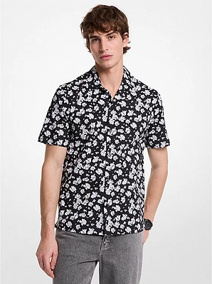 Floral Stretch Cotton Camp Shirt