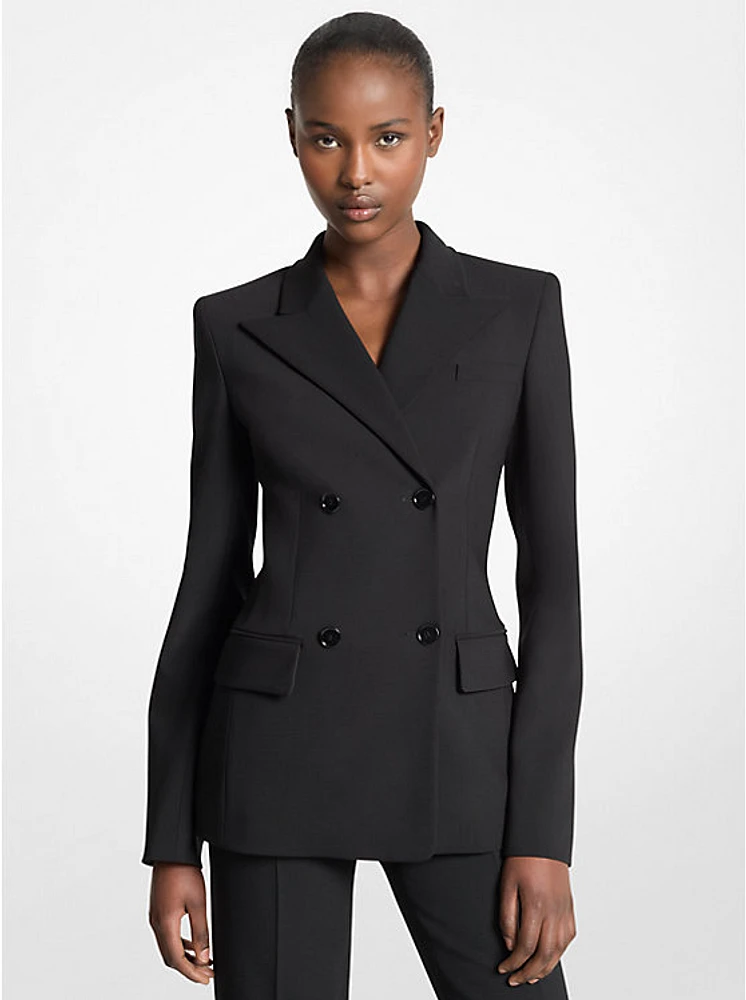 Stretch Wool Crepe Blazer