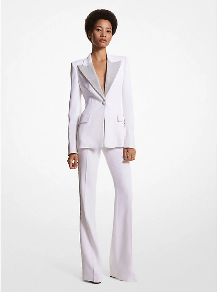 Georgina Hand Embellished Double Crepe Sablé Blazer