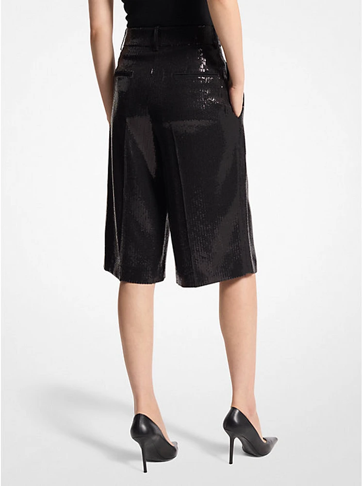 Sequin Embroidered Shorts