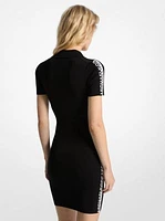 Stretch Knit Logo Tape Polo Dress
