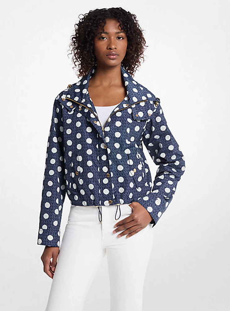 Polka Dot Signature Logo Ciré Jacket