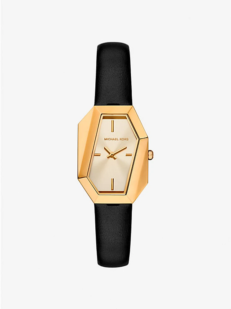 Suri Gold-Tone and Leather Watch