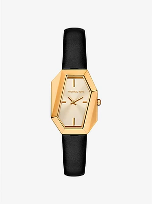 Suri Gold-Tone and Leather Watch