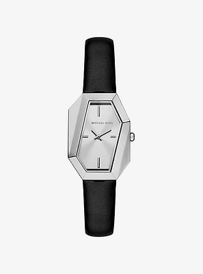 Suri Silver-Tone and Leather Watch