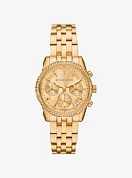Mini Bryant Pavé Gold-Tone Watch