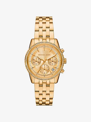 Mini Bryant Pavé Gold-Tone Watch