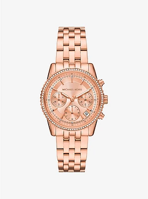 Mini Bryant Pavé Rose Gold-Tone Watch
