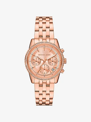 Mini Bryant Pavé Rose Gold-Tone Watch