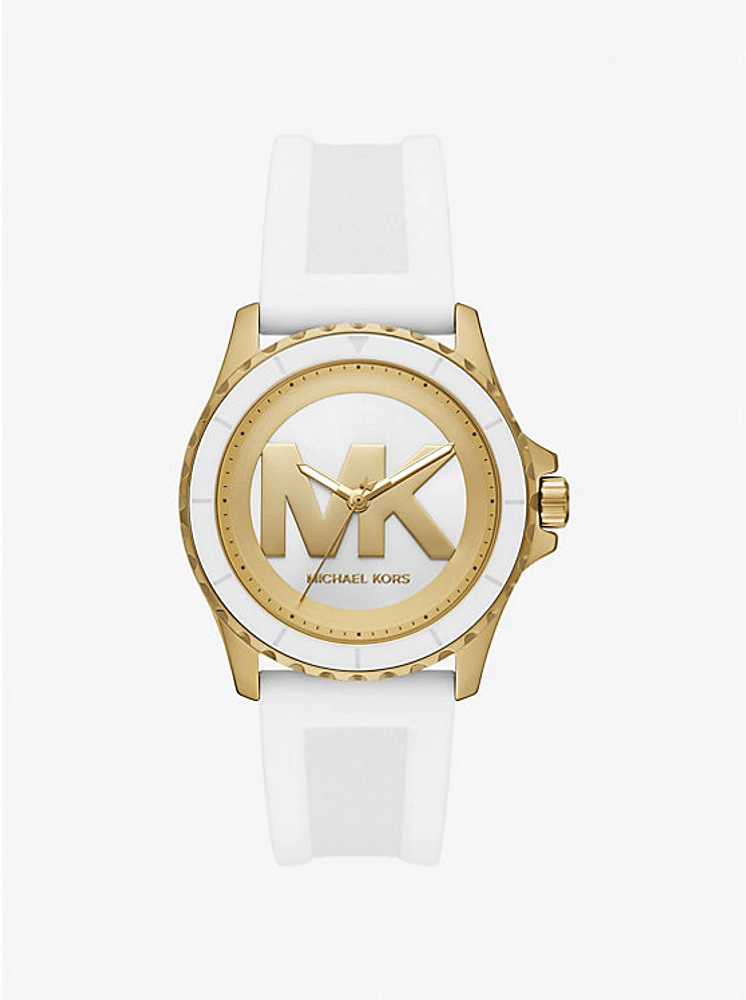 Oversized Everest Gold-Tone and Silicone Watch