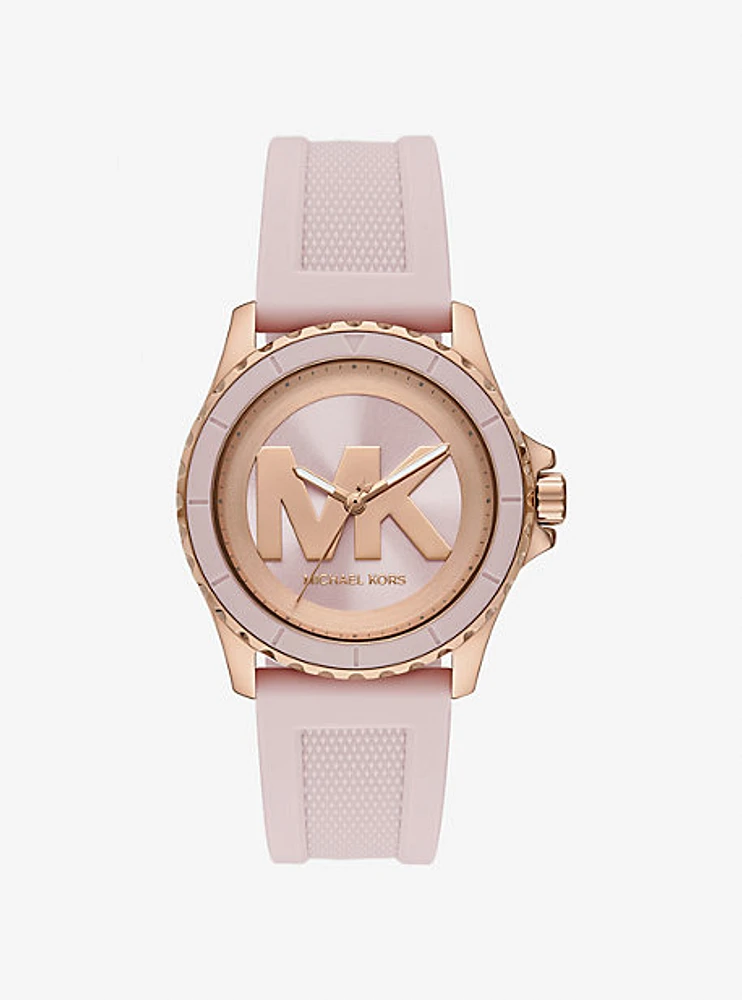 Oversized Everest Rose Gold-Tone and Silicone Watch