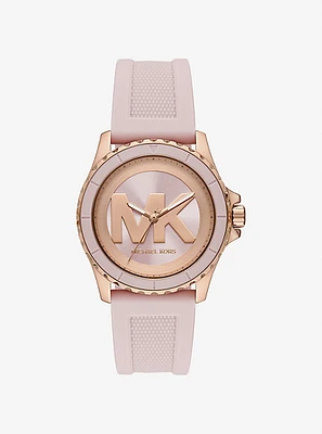 Oversized Everest Rose Gold-Tone and Silicone Watch