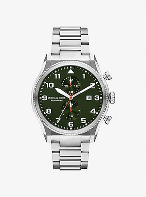 Oversized Panorama Silver-Tone Watch