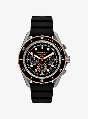 Oversized Maritime Gunmetal and Silicone Watch