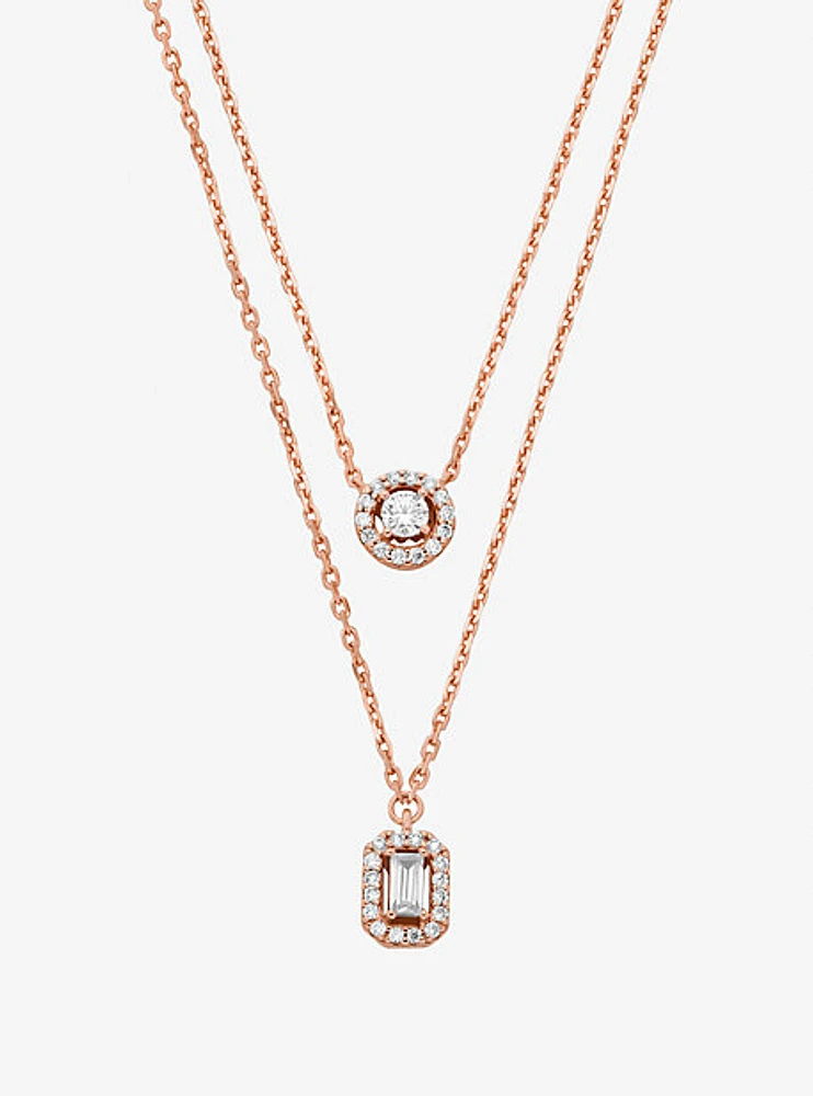 Precious Metal-Plated Double Layered Necklace