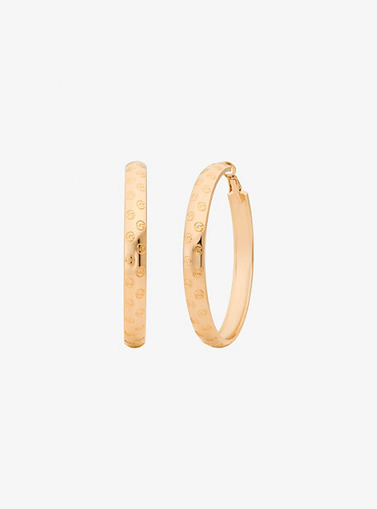 Logo Engraved Hoop Earrings