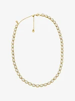 Precious Metal-Plated Cubic Zirconia Tennis Necklace