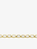 Precious Metal-Plated Cubic Zirconia Tennis Necklace