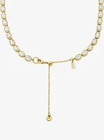 Precious Metal-Plated Cubic Zirconia Tennis Necklace