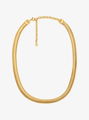 Precious Metal-Plated Brass Snake Chain Necklace