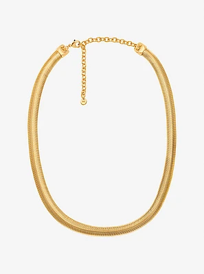 Precious Metal-Plated Brass Snake Chain Necklace
