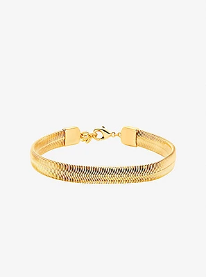 Precious Metal-Plated Brass Snake Chain Bracelet