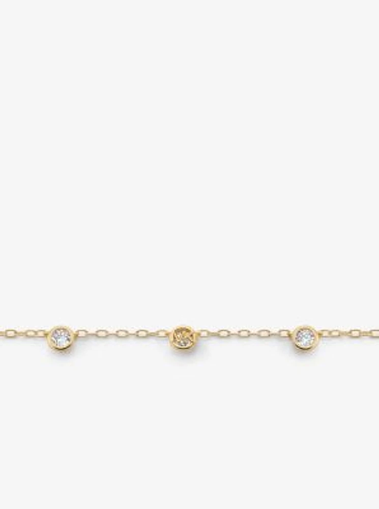 Logo Bezeled Pavé Necklace
