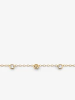 Logo Bezeled Pavé Necklace