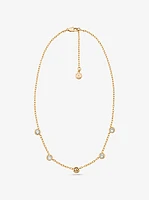 Logo Bezeled Pavé Necklace