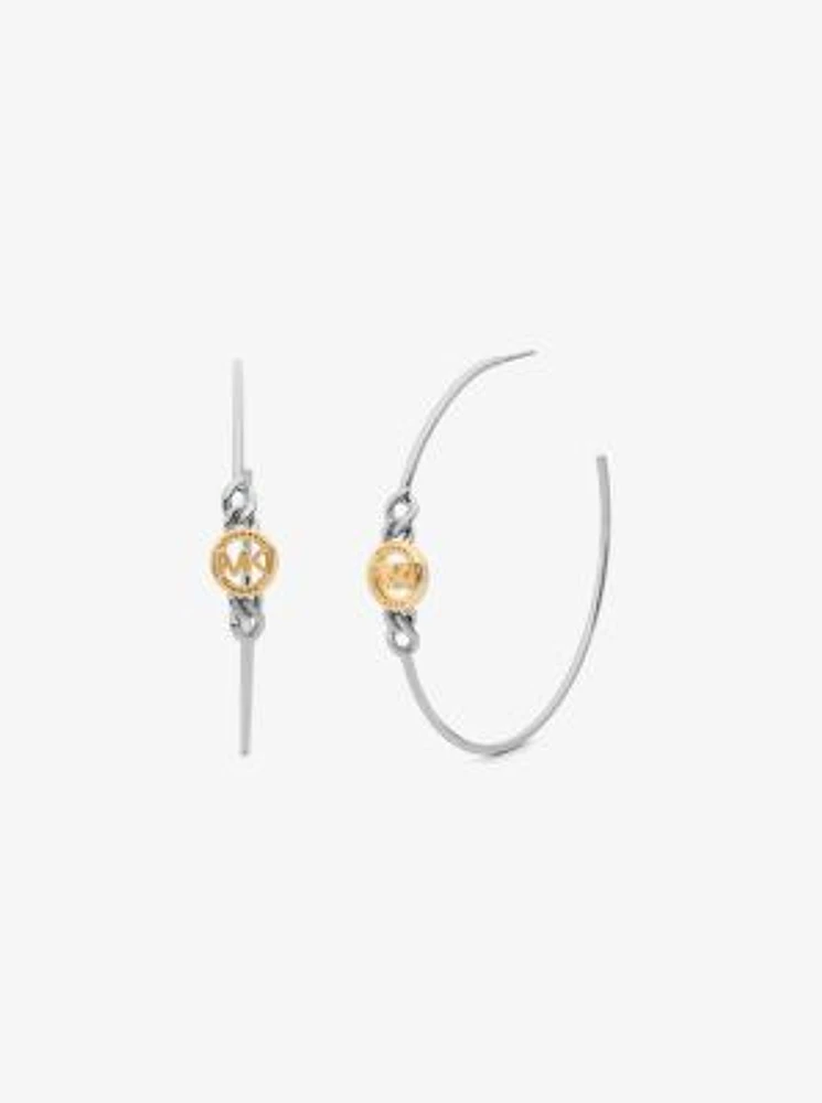 Logo Curb Chain Hoop Earrings