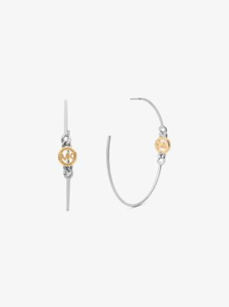 Logo Curb Chain Hoop Earrings