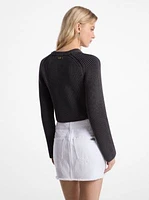 Garment-Dyed Ribbed Cotton Cropped Sweater