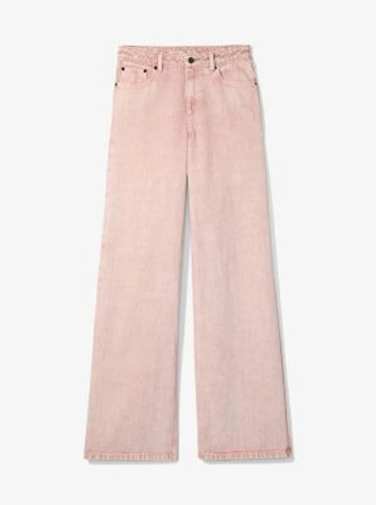 Garment-Dyed Wide Leg Jean