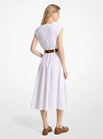 Stretch Organic Cotton Poplin Midi Dress