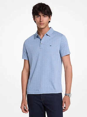 Geo Ditsy Cotton Polo Shirt