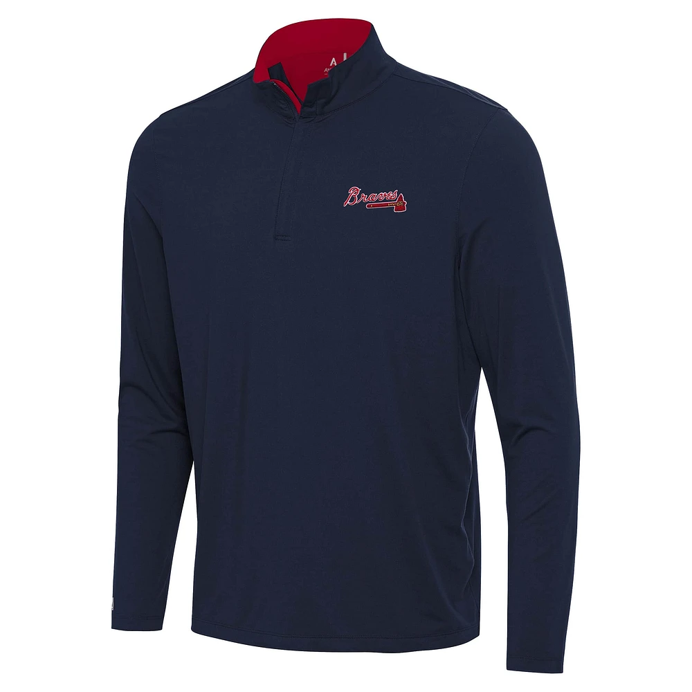Antigua Men's Braves Content Quarter Zip Pullover